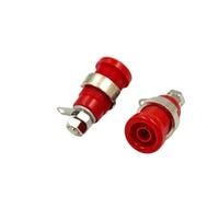 2pcs Insulated Safety 4MM Banana Plug Socket Jack Panel Mount Binding Post Connector Multimeter Banana Head Female 32A(LW Red x 2pcs)