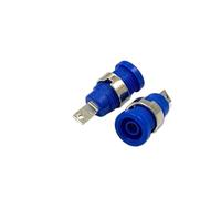 2pcs Insulated Safety 4MM Banana Plug Socket Jack Panel Mount Binding Post Connector Multimeter Banana Head Female 32A(CP Blue 2pcs)
