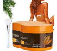 2Pcs Intensive Tanning Gel, Natural Tanning Accelerator Cream, Fast Acting Sunbed Tanning Accelerator, Self Tanner Oil for Outdoor Sun & Tanning Beds for All Skin Types
