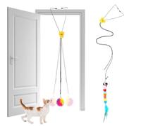 2Pcs Interactive Cat Toys for Indoor Cats, Independent Play Hanging Door Cat Toys Caterpillar and Flying Bird Toy for Door Frame, Automatic Pet Hanging Toy for Bored Indoor Adult Self-Play Pet Chase