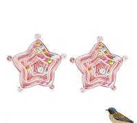 2PCS Interactive Parrot Spinner Toy for Mental Enrichment, Durable Beak Exercise Spinning Wheel for Budgies Cockatiels Lovebirds, Intelligent Foraging Bird Toy for Cage Entertainment (Pink)