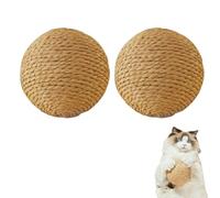 2pcs Interactive Woven Cat Scratching Ball, 10cm Large Sisal Cat Ball, Interactive CatScratcher BallToy, Lightweight Kittens Pets Sphere For IndoorCats And Lightweight Prevents Furniture Damage