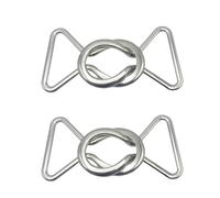 2PCS Interlocking Metal Buckle Curtain Holdbacks, Metal Curtain Tie Backs for Curtains Holders and Tie Backs for Curtains, Silver Drapes Tie Back Hooks for Bedroom Decor, Sturdy Drapes Fasteners
