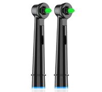 2PCS Interspace Toothbrush Heads Replacement, Interdental Brush Heads Compatible with Braun Oral-B Brush Heads for Cleaning Braces, Crevices, Back Teeth, Bridges (Black, One)