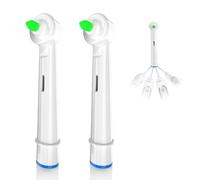 2PCS Interspace Toothbrush Heads Replacement, Interdental Brush Heads Compatible with Braun Oral-B Brush Heads for Cleaning Braces, Crevices, Back Teeth, Bridges (White, One)