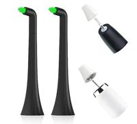 2PCS Interspace Toothbrush Heads Replacement, Interdental Brush Heads Compatible with Philips Sonicare and Dontodent Click-on Brush Head for Cleaning Braces, Crevices, Back Teeth (Black, One Size)