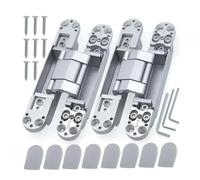 2PCS Invisible Door Hinges, Hidden, Adjustable Cross Wooden Outward Opening for Doors(2PCS 80KG-Silver)