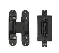 2pcs Invisible Hydraulic Hinge Cushion Silent Hidden Door Damping Three-Dimensional Adjustable Cross for Doors(Black,160 * 28mm)