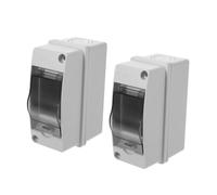 2pcs Ip65 2 Way Circuit Breaker Box with Window Cover | PC ABS Body, Quick Visual Inspection, Charging Station Use, White Finish for Maintenance and Installations