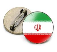 2pcs Iran Countries Flag Brooch Pin National Flower Emblem Brooch Iran Round Vintage Metal Badges for Suit Dress Accessories