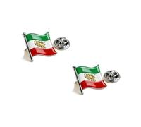 2pcs Iran Flag Pin,IranLion Flag Lapel Pin Badge Brooch,IranLion And Sun FlagPin,Iran Stainless Steel Commemorative Medal,Suitable For Both Men And Women(D)