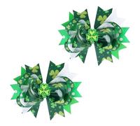 2pcs Irish Festival Bows Hair Clip Kids Hair Accessories Hair Decors For Children Designed For Comfort And Durability