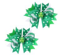 2pcs Irish Festival Bows Hair Clip Kids Hair Accessories Hair Decors For Children Designed For Comfort And Durability