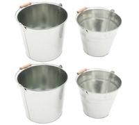 2pcs Iron Ash Can Large Capacity Silver Fireplace Bucket