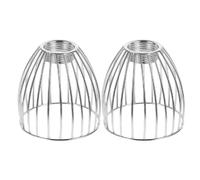 2pcs Iron Birdcage Lamp Shade Silver Vintage Industrial Pendant