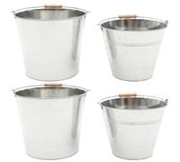 2pcs Iron Charcoal Bucket Large Capacity Silver Ash Container