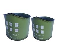 2Pcs Iron Flower Containers Holders For Cultivation Design Metal Cultivation Pots With Portable Build Iron Flower Pot Set
