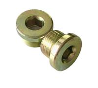 2pcs Iron Galvanized Hex Socket Metric Male Thread Plug End Cap M10 - M30 Flange Inner Hexagon Hydraulic Groove Sealing(M17x1.5)