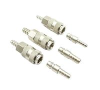 2PCS Iron Pneumatic Quick Connect Coupler Fittings Set for Compressor - 6mm, 8mm, 10mm Hose Barb Connectors(6mm)