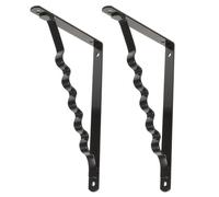 2pcs Iron Wall Mounted Shelf Bracket, 190x120mm Triangular Support | Easy Installation, Polished Edges, 6mm Hole Diameter, for Wood Shelf, Picture Frames, Garage Storage