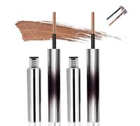 2PCS Iron Wand Mascara Brown, Tubing Telescopic Waterproof Smudge Proof Lengthening Formula for Curly Lashes, Lash Care Benefits Dramatic Volume, Long Lash Drama