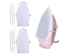 2pcs Ironing Shoe Protective Cover, White Iron Sole Cover Protector Pad with Hooks for Electric Iron Shield Press Clothes Protector Accessories Prevents Fabric Burns Sticking & Scorching