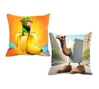2PCS Italian Brainrot Cushion Covers, Funny CushionCovers 45cm x 45cm, Double-Sided Different Patterns Throw Pillow Covers, Soft Fabric Decorative Cushions for Sofa Home Bedroom Living Room Decor