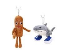 2PCS Italian Brainrot toys, Brainrot Plush, Italian Brainrot Plushies, Italian Brainrot Toy Set, Shark and Stick Figure Plushies for Imaginative Play, Perfect for Fans and Collectors