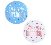 2pcs It's My Birthday Badge 13cm Rose Gold Glitz Happy Birthday Badge Pin 18th 21st 30th 40th 50th 60th Badges Gifts for Adults Men Women Party Decorations