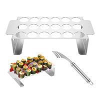 2Pcs Jalapeno Poppers Grill Rack with Pepper Corer Tool, 18 Holes Poppin Popper Cooker, jalapeños Vooker Pepper Grilling Rack, Stainless Steel Chili Roasting Rack, Jalapeno Corer Tool for BBQ Smoker