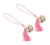 2pcs Japanese Bell Charms Kinkakuji Omamori Luck Amulet Pendants with Cherry Blossom Design Versatile Phone Strap Keychain Thoughtful present for Loved Ones