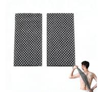 2PCS Japanese Exfoliating Shower Towel, Extra Long & Double-Sided Exfoliation Washcloth for Men Women Back Cleaning, Scrubbing, Lathering and Dead Skin Removal & Spa (Black)