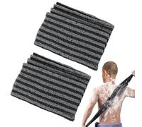 2pcs Japanese Exfoliating Towel Back Scrubber Extra Long Rough for Men & Women Deep Washer Washcloth Dead Skin Cell Remover Special Texture Makes Fluffy Foam Lather Shower Wash Black Cloths