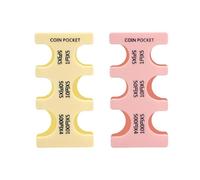 2pcs Japanese Yen Coin Holders, Hard Case Yen Coin Organizer Storage Rectangle Plastic Coin Sorter Collection Purse Wallet Coin Dispenser with 6 Slots for Coin Change Holder Car Travel (Yellow & Pink)