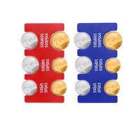 2pcs Japanese Yen Coin Holders, Rectangle Hard Case Yen Coin Organizer Storage with 6 Slots Coins Sorter Collection Purse Wallet for Coins Change Holder Car Travel (Red & Blue)