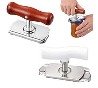 2Pcs Jar Opener, Kitchen Tool for Tight Lids, White & Wooden Handle Design