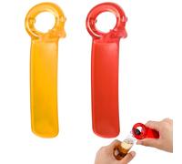 2pcs Jar Openers,Jar Grippers Key Effortless Manual Beer/Bottle Cap/Canning Can Lid Opener Tool for Elders Children Women Weak Hands (Orange, Red)