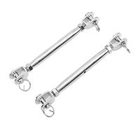 2pcs Jaw and Jaw Turnbuckle Stainless Steel Rigging Screw for Wire Rope Cable, Corrosion Resistant Adjustable Tensioning Hardware with Pin Head Design