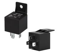 2Pcs JD1912 Automotive Relay Switch & Starter 12V 40A SPST 4-Pin for Heavy Duty Cars, Trucks, Motorcycles, Boats (Black)