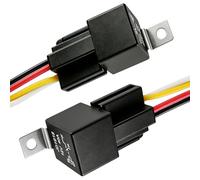 2Pcs JD1912 Car Relay Harness, Automotive DC 12V 40A 4 Pin SPST Switch | Safety Starter Relay with 16AWG Socket Kit, Multipurpose Replacement for Truck, Motorcycle, Boat, Fan, Air Conditioner