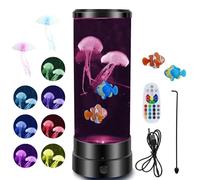 2pcs Jellyfish Lamp Jelly Fish Lava Light Lamp Aquarium Sensory Lights with Colour Changing Modes USB/Battery Operated Realistic Jellyfish Tank Mood Light for Living Room, Bedroom(Style C (2pcs))