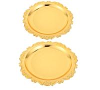 2pcs Jerusalem Passover Seder Plate 10 Inch round Wooden Base Iron | Raised Relief Inscriptions and City Motifs, Precise Slots for Matzah and Seder Foods, Elegant Pesach Decor