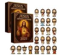 2PCS Jesus Advent Calendar 2025,Nativity Scene Countdown Calendar with 24 Jesus Figurines,Christian Christmas Countdown for Families,Faith-Based Holiday Calendars with Daily Reflections