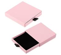 2Pcs Jewelry Gift Box Bracelet Gift Boxes Necklace Earring Bracelet Kraft Organizer Box Square Gift Boxes for Valentine's Day Jewellery Gift (Pink)