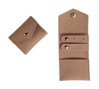 2Pcs Jewelry Storage Bag Comfortable Portable Roll Case Foldable For Parties Travel Trips For Travel And Outings(Khaki)