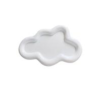 2PCS Jewelry Storage Plates Nail Art Dish Tray Flower Heart Cloud Shape Display Plate Plaster Photography Props Decorative Organizer For Storing Jewelry And Ornaments(Color 1)