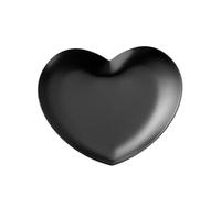 2pcs Jewelry Tray Stainless Steel Storage Palette Heart Shape Necklace Ring Earrings Display Dish Holder Organizer For Storing Jewelry(Black)