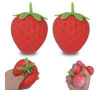 2PCS Jumbo Big Strawberry Squishy Lovely Cute Strawberry Slow Rising Squishies Soft Foam Stress Squishy for Men Women Birthday Gifts