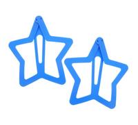2pcs Jumbo Blue Star Hair Clip with Widened Teeth Design PE Material | Matte Blue Finish, Prevents Hair Slipping, Distributes Pressure, for Parties and Celebrations