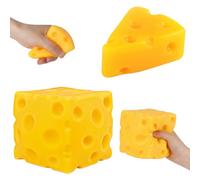 2Pcs Jumbo Cheese Stress Relief Sensory Toys, Giant Cheese Blocks for Focus and Relaxation, Large Cheese Clay Sensory Tools for Office and Home Use